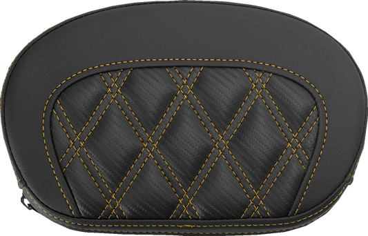 Saddlemen Mini Contour Gold Carbon Lattice Stitch Sissy Bar Pad for Harley