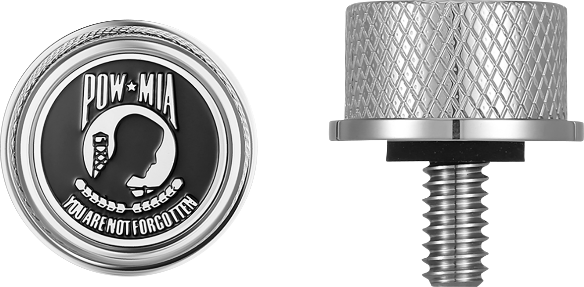 Figurati Designs Pow Mia Seat Mounting Knob fits 1965-2022 Harley Touring Models