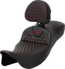 Saddlemen Roadsofa Red Honeycomb Extended Seat & Backrest 2008-25 Harley Touring