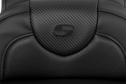 Saddlemen Roadsofa Carbon Fiber Extended Seat w/ Backrest 2008-24 Harley Touring
