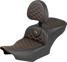 Saddlemen Roadsofa Orange Tri Gripper Seat & Backrest for 2023-26 Harley Touring