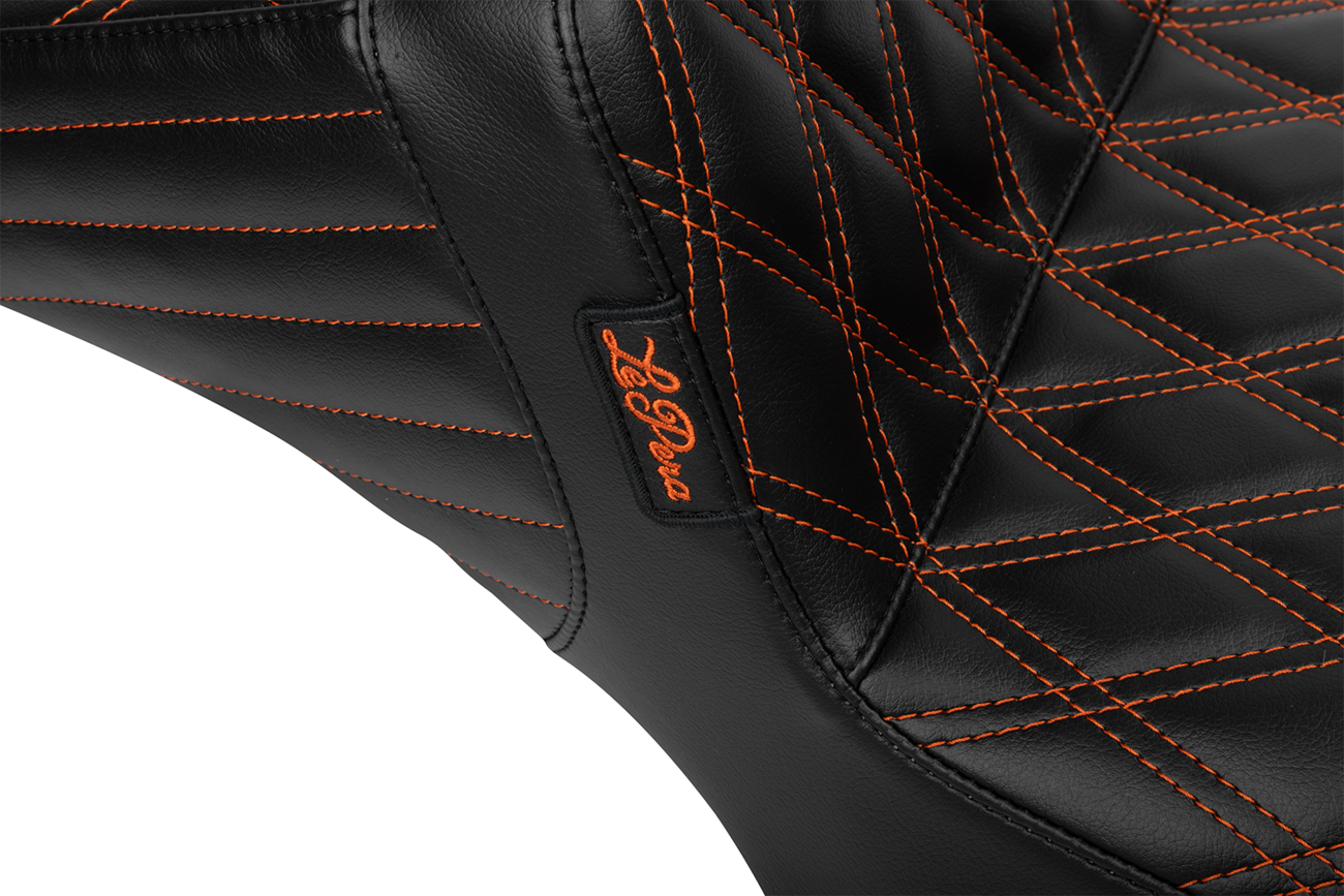 Le Pera Tailwhip Daddy Long Leg Orange Diamond Seat for 2023-2025 Harley Touring