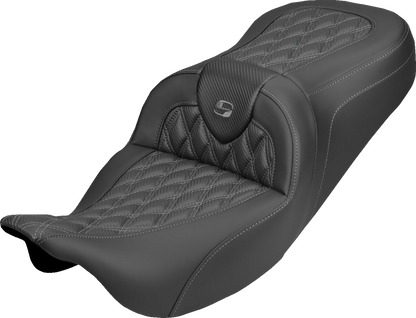 Saddlemen Roadsofa Gray Lattice Carbon Gel Seat fits 2008-2025 Harley Touring