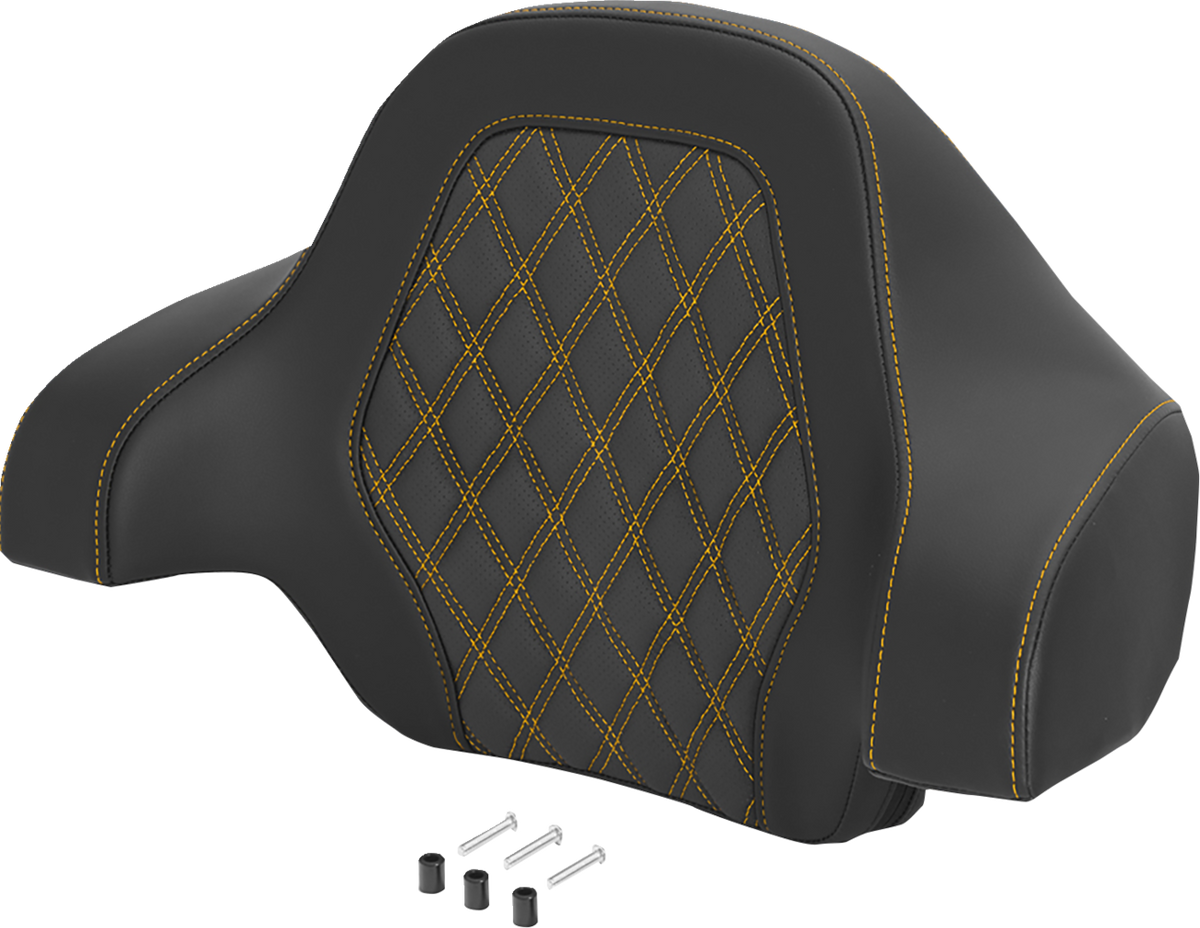 Saddlemen Gold Lattice Stitch Deluxe Sissy Bar Tour Pack Backrest Pad for Harley