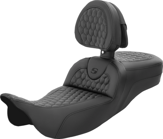 Saddlemen Roadsofa Honeycomb Extended Reach Seat & Backrest 08-24 Harley Touring