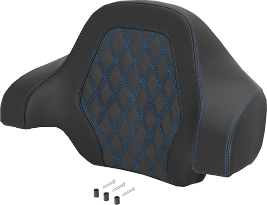 Saddlemen Blue Lattice Stitch Deluxe Sissy Bar Tour Pack Backrest Pad for Harley