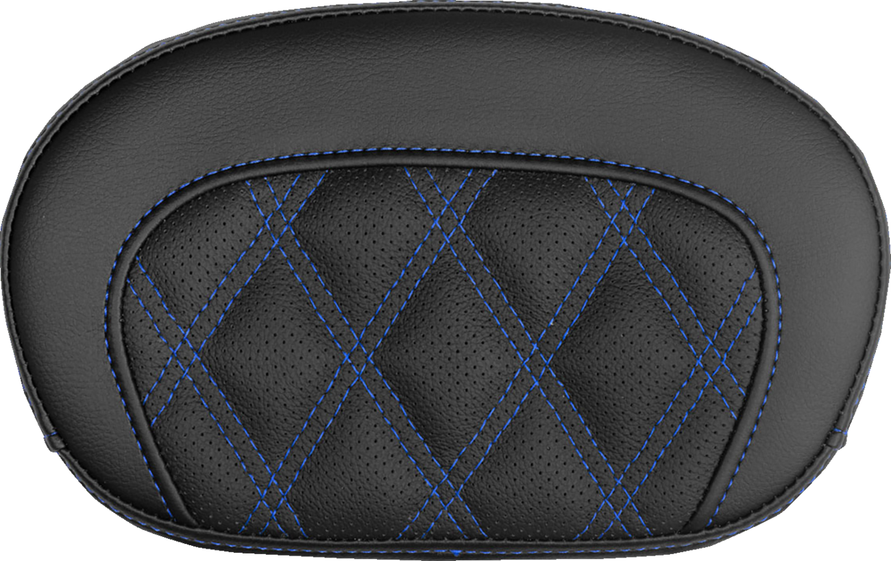 Saddlemen Mini Contour Blue Lattice Stitch Sissy Bar Backrest Pad for Harley