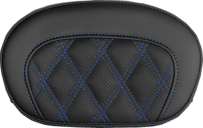 Saddlemen Mini Contour Blue Lattice Stitch Sissy Bar Backrest Pad for Harley