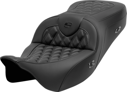 Saddlemen Roadsofa Carbon Lattice Heated Gel Seat fits 2008-2025 Harley Touring