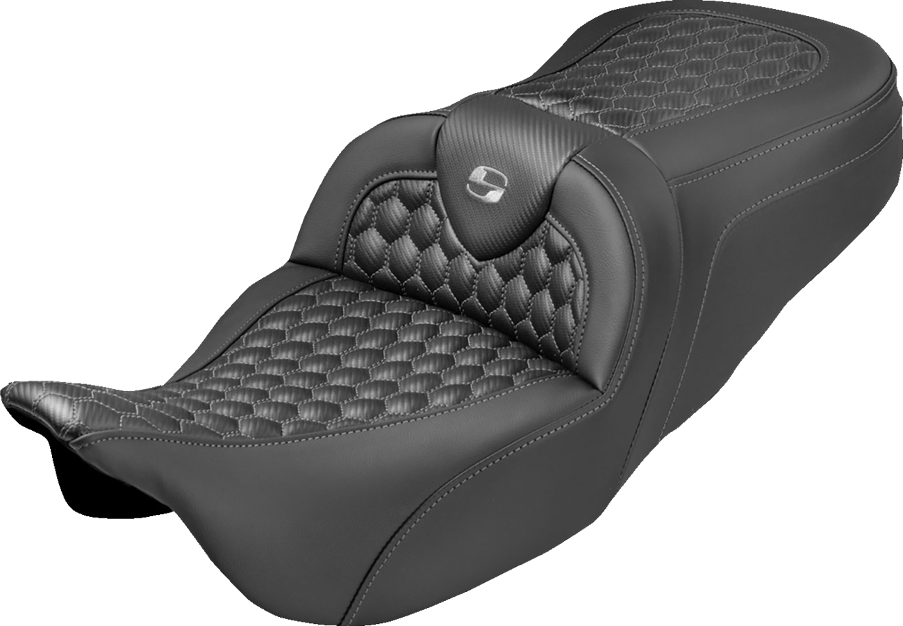 Saddlemen Roadsofa Gray Honeycomb Extended Seat fits 2008-2025 Harley Touring
