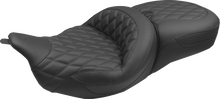 Mustang Super Tour Extended Diamond Stitch Seat fits 2008-2025 Harley Touring