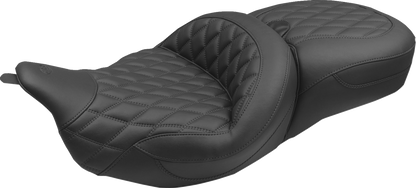 Mustang Super Tour Extended Diamond Stitch Seat fits 2008-2025 Harley Touring