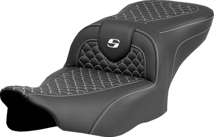 Saddlemen Roadsofa White Dragon Scale Stitch Seat fits 2023-2026 Harley Touring