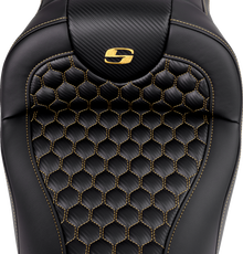 Saddlemen Roadsofa Gold Honeycomb Stitch Gel Seat fits 2008-2025 Harley Touring