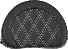 Saddlemen Contour White Carbon Lattice Stitch Sissy Bar Backrest Pad for Harley