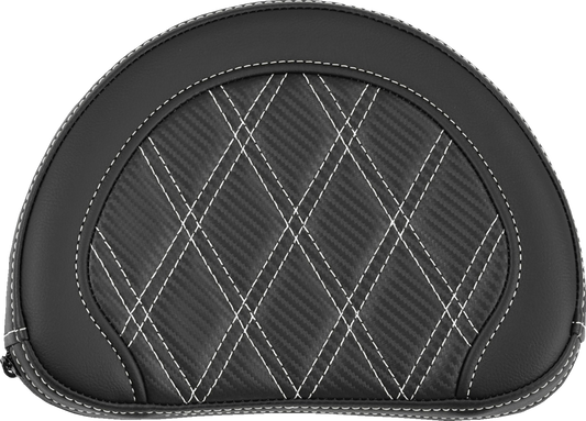 Saddlemen Contour White Carbon Lattice Stitch Sissy Bar Backrest Pad for Harley