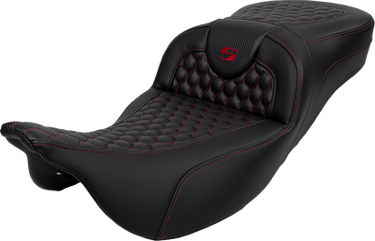 Saddlemen Roadsofa Red Honeycomb Extended Gel Seat for 2008-2025 Harley Touring