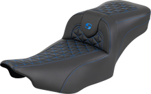 Saddlemen Roadsofa Blue Tri Gripper Extended Seat for 2023-2026 Harley Touring