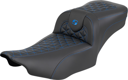 Saddlemen Roadsofa Blue Tri Gripper Extended Seat for 2023-2026 Harley Touring