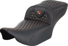 Saddlemen Roadsofa Orange Honeycomb Extended Gel Seat for 2023-26 Harley Touring