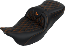 Saddlemen Roadsofa Orange Lattice Gel Seat & Backrest for 2008-25 Harley Touring
