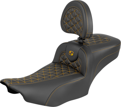 Saddlemen Roadsofa Gold Tri Grip Extended Seat Backrest for 23-26 Harley Touring