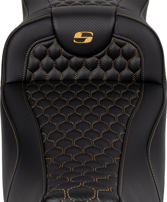 Saddlemen Roadsofa Gold Honeycomb Extended Gel Seat for 2008-2025 Harley Touring