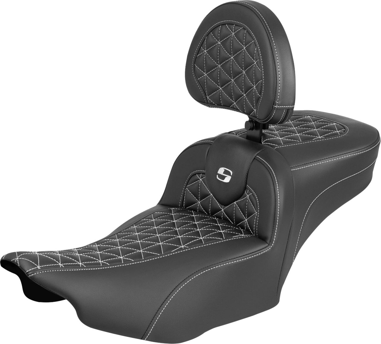 Saddlemen Roadsofa White TriGrip Extended Seat Backrest for 23-25 Harley Touring