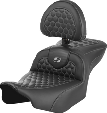 Saddlemen Roadsofa Gray Stitch w/ Backrest Gel Seat for 2023-2026 Harley Touring