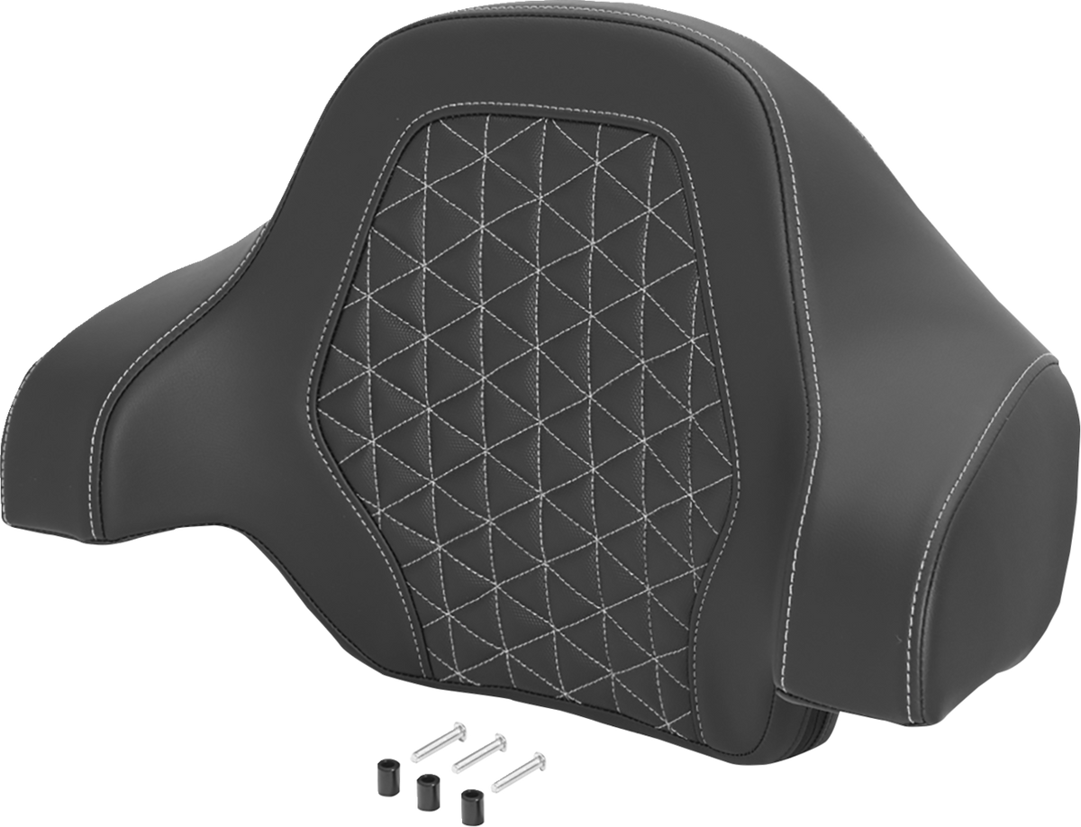 Saddlemen Silver Tri Gripper Deluxe Sissy Bar Tour Pack Backrest Pad for Harley