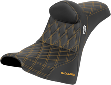 Saddlemen SDC Gold Lattice Seat & Backrest for 2018-26 Harley Softail FXBB FXST