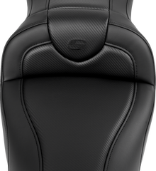 Saddlemen Roadsofa Black Carbon Fiber Gel Seat fits 2008-2025 Harley Touring