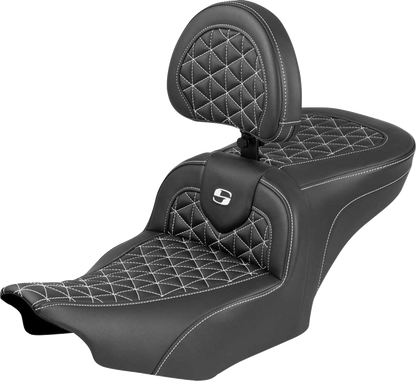 Saddlemen Roadsofa White Tri Gripper Seat & Backrest for 2023-25 Harley Touring