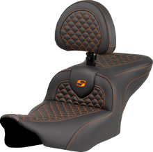 Saddlemen Roadsofa Orange Stitch with Backrest Seat fits 2023-26 Harley Touring