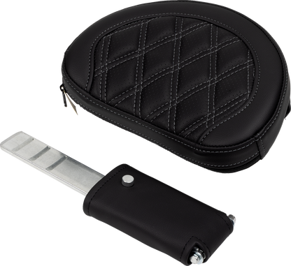 Saddlemen Roadsofa Dark Gray Lattice Seat w/ Backrest for 2008-24 Harley Touring