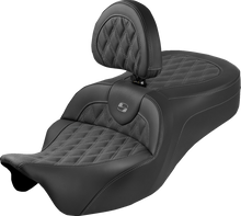 Saddlemen Roadsofa King Gray Lattice Seat & Backrest for 2008-25 Harley Touring
