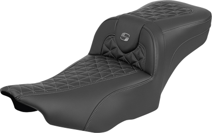 Saddlemen Roadsofa Gray Tri Gripper Extended Seat for 2023-2025 Harley Touring