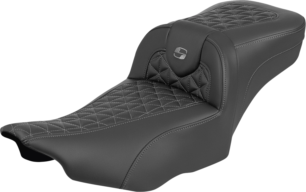 Saddlemen Roadsofa Gray Tri Gripper Extended Seat for 2023-2026 Harley Touring