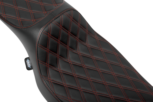 Drag Specialties Predator III Red Diamond Extended Seat for 23-26 Harley Touring