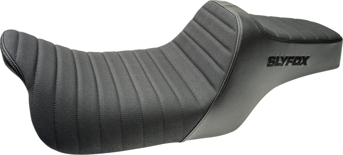 Slyfox Highnoon Black Classic Stitch 2 Up Seat fits 2008-2024 Harley Touring