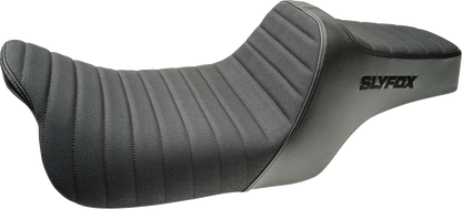 Slyfox Highnoon Black Classic Stitch 2 Up Seat fits 2008-2024 Harley Touring