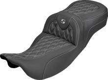 Saddlemen Roadsofa Silver Lattice Carbon Extended Seat for 08-25 Harley Touring