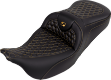 Saddlemen Roadsofa Gold Honeycomb Stitch Gel Seat fits 2008-2025 Harley Touring