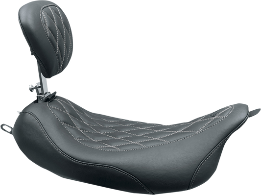 Mustang Wide Tripper Solo Seat & Backrest for 2008-2024 Harley Touring 79727GM