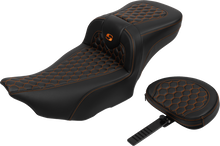 Saddlemen Roadsofa Orange Honeycomb Extended Seat Backrest 23-26 Harley Touring