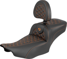 Saddlemen Roadsofa Orange Grip Extended Seat Backrest for 2023-26 Harley Touring