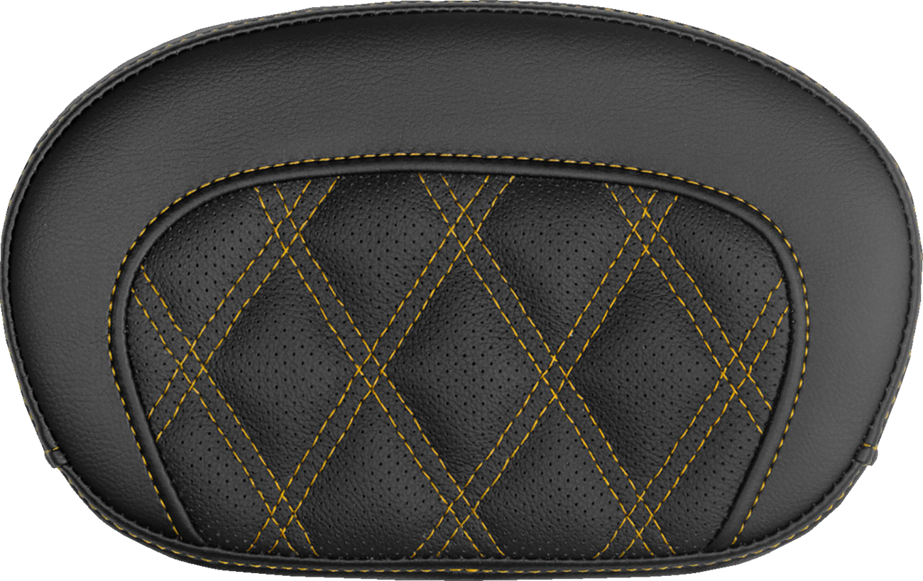 Saddlemen Mini Contour Gold Lattice Stitch Sissy Bar Backrest Pad for Harley