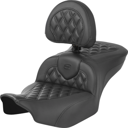 Saddlemen Roadsofa Carbon Lattice Gel Seat w/ Backrest 2023-2025 Harley Touring