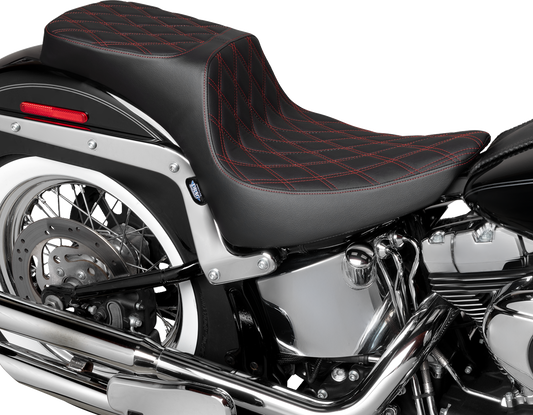Drag Specialties Predator Red Diamond Seat 2000-2017 Harley Softail FLST FXST
