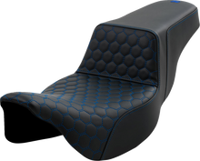 Saddlemen Step Up Blue Honeycomb Extended Gel Seat fits 2008-2025 Harley Touring